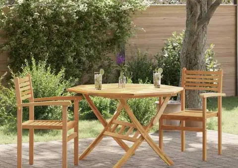 Scaune de grădină stivuibile 2 pcs Maro 55.5 x 55.5 x 90 cm - 1/5