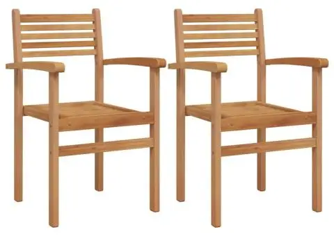 Scaune de grădină stivuibile 2 pcs Maro 55.5 x 55.5 x 90 cm - 2/5