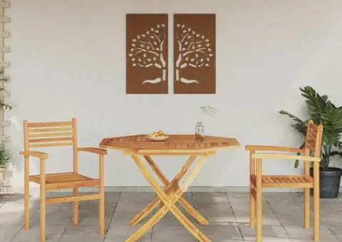 Scaune de grădină stivuibile 2 pcs Maro 55.5 x 55.5 x 90 cm - 3/5