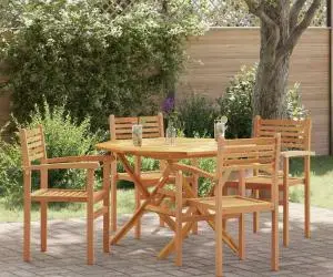 vidaXL Scaune de grădină stivuibile 4 pcs Maro 55.5 x 55.5 x 90 cm