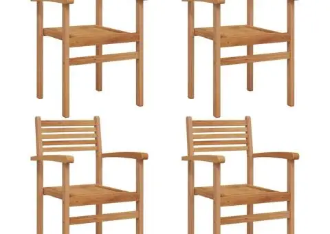 Scaune de grădină stivuibile 4 pcs Maro 55.5 x 55.5 x 90 cm - 2/5