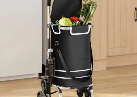 Carucior de cumpărături cu sistem de urcare scări, negru, 40 L - 1/5