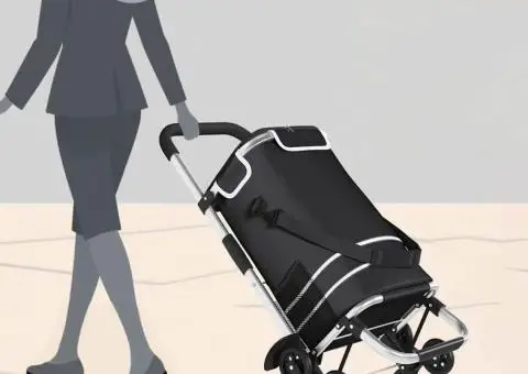 Carucior de cumpărături cu sistem de urcare scări, negru, 40 L - 3/5