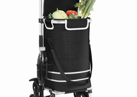 Carucior de cumpărături cu sistem de urcare scări, negru, 40 L - 4/5