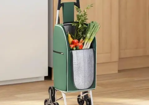 Carucior de cumpărături cu sistem de urcare scări, verde, 38 L - 1/5