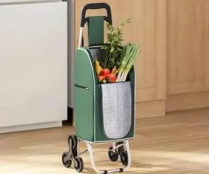 Carucior de cumpărături cu sistem de urcare scări, verde, 38 L