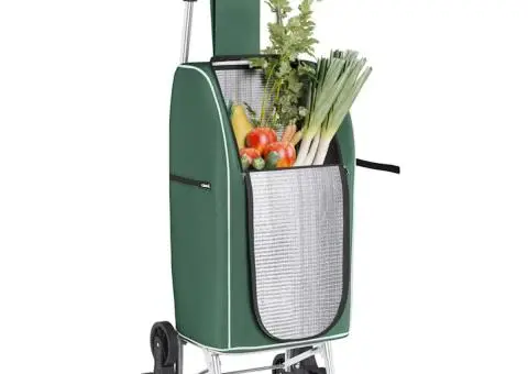 Carucior de cumpărături cu sistem de urcare scări, verde, 38 L - 3/5