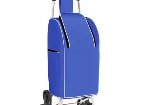 Carucior cumpărături cu sistem de urcare scări, albastru, 38 L - 2/5