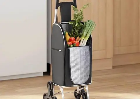 Carucior de cumpărături cu sistem de urcare scări, negru, 38 L - 1/5