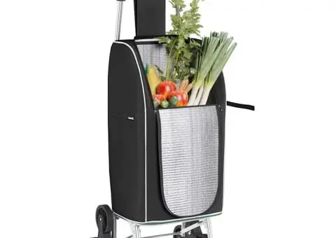 Carucior de cumpărături cu sistem de urcare scări, negru, 38 L - 3/5