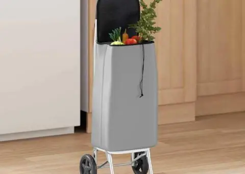 Cărucior de cumpărături cu roți, gri, 35 L - 1/5