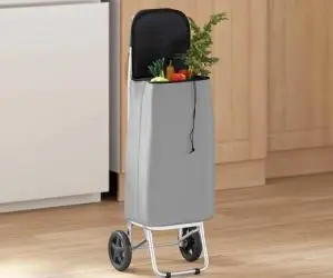 Cărucior de cumpărături cu roți, gri, 35 L