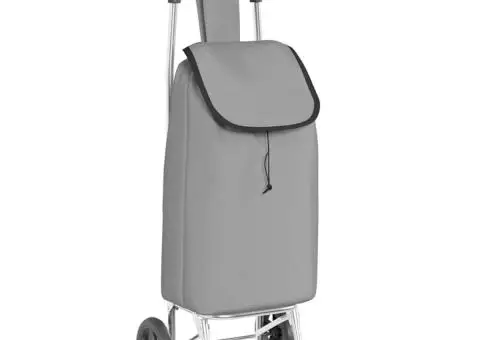 Cărucior de cumpărături cu roți, gri, 35 L - 2/5
