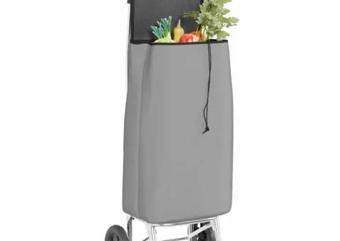 Cărucior de cumpărături cu roți, gri, 35 L - 3/5