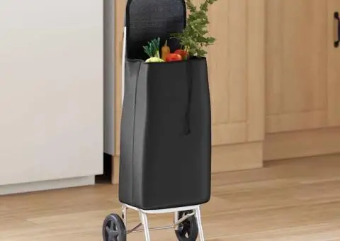 Cărucior de cumpărături cu roți, negru, 35 L - 1/5