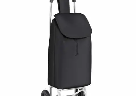 Cărucior de cumpărături cu roți, negru, 35 L - 2/5