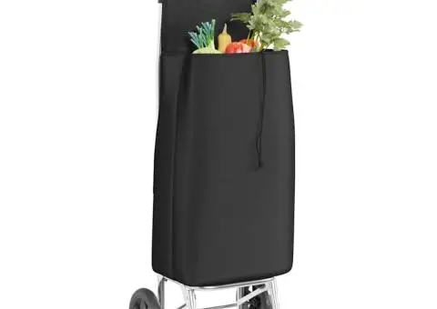 Cărucior de cumpărături cu roți, negru, 35 L - 3/5