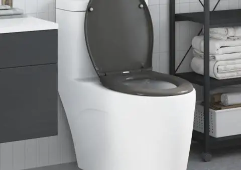 Capac WC cu eliberare rapidă închidere lentă antracit duroplast - 1/5