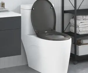 Capac WC cu eliberare rapidă închidere lentă antracit duroplast