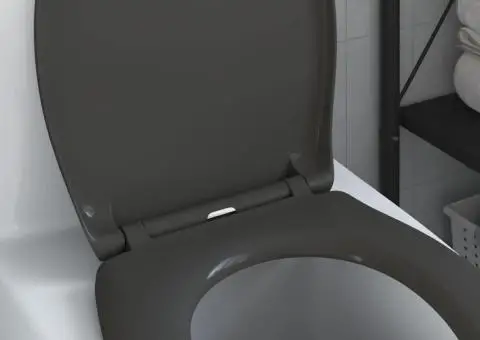 Capac WC cu eliberare rapidă închidere lentă antracit duroplast - 4/5