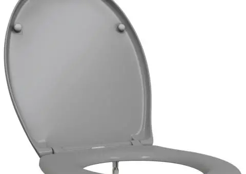 Capac WC cu eliberare rapidă, închidere lentă, gri, duroplast - 2/5