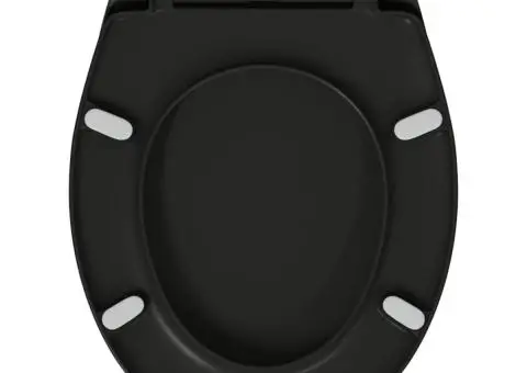 Capac WC cu eliberare rapidă, închidere lentă, negru, duroplast - 5/5