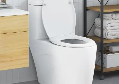 Capac WC cu eliberare rapidă, închidere lentă, alb, duroplast - 1/5