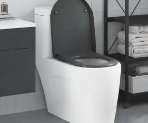 Capac WC cu eliberare rapidă închidere lentă antracit duroplast