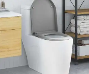vidaXL Capac WC cu eliberare rapidă, închidere lentă, gri, duroplast