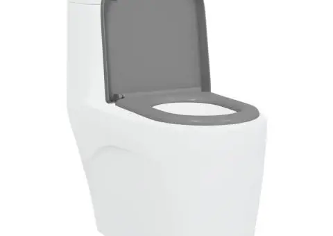 Capac WC cu eliberare rapidă, închidere lentă, gri, duroplast - 3/5