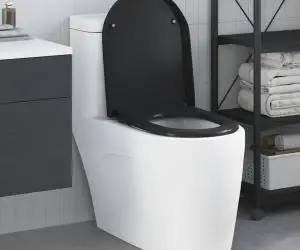 vidaXL Capac WC cu eliberare rapidă, închidere lentă, negru, duroplast