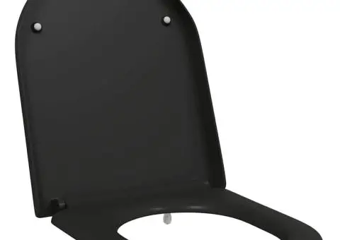 Capac WC cu eliberare rapidă, închidere lentă, negru, duroplast - 2/5