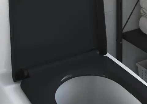 Capac WC cu eliberare rapidă, închidere lentă, negru, duroplast - 4/5