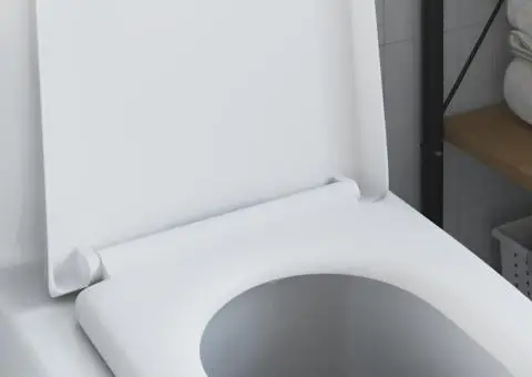 Capac WC cu eliberare rapidă, închidere lentă, alb, duroplast - 4/5