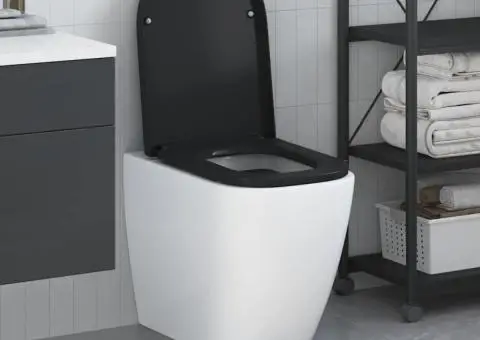 Capac WC cu eliberare rapidă, închidere lentă, negru, duroplast - 1/5