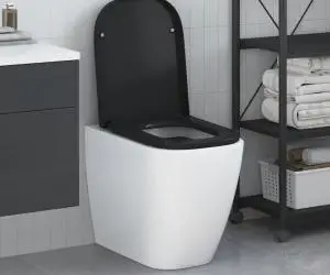 vidaXL Capac WC cu eliberare rapidă, închidere lentă, negru, duroplast