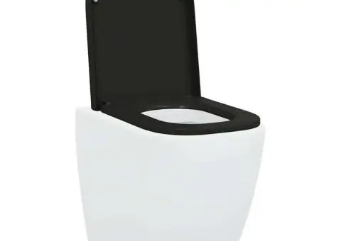 Capac WC cu eliberare rapidă, închidere lentă, negru, duroplast - 3/5