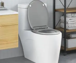 vidaXL Capac WC cu eliberare rapidă, închidere lentă, gri, duroplast