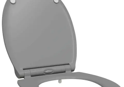 Capac WC cu eliberare rapidă, închidere lentă, gri, duroplast - 2/5