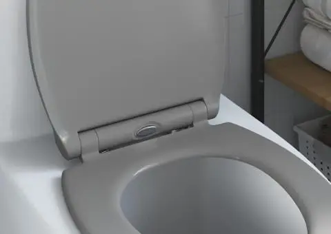 Capac WC cu eliberare rapidă, închidere lentă, gri, duroplast - 4/5