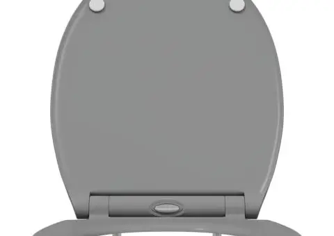 Capac WC cu eliberare rapidă, închidere lentă, gri, duroplast - 5/5