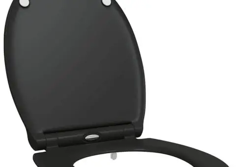 Capac WC cu eliberare rapidă, închidere lentă, negru, duroplast - 2/5