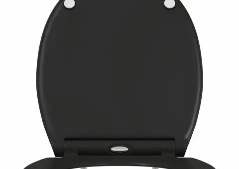 Capac WC cu eliberare rapidă, închidere lentă, negru, duroplast - 5/5