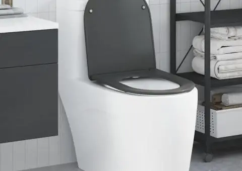 Capac WC cu eliberare rapidă închidere lentă antracit duroplast - 1/5