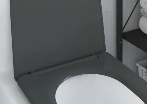 Capac WC cu eliberare rapidă închidere lentă antracit duroplast - 4/5