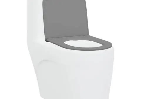 Capac WC cu eliberare rapidă, închidere lentă, gri, duroplast - 3/5