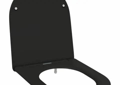 Capac WC cu eliberare rapidă, închidere lentă, negru, duroplast - 2/5