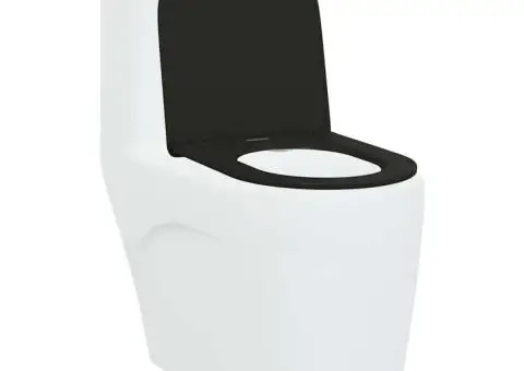 Capac WC cu eliberare rapidă, închidere lentă, negru, duroplast - 3/5