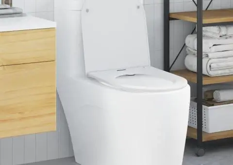 Capac WC cu eliberare rapidă, închidere lentă, alb, duroplast - 1/5