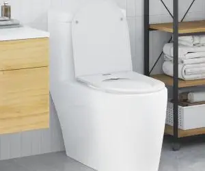 vidaXL Capac WC cu eliberare rapidă, închidere lentă, alb, duroplast